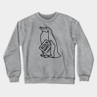 Penguin with Biden Harris Sign Outline Crewneck Sweatshirt